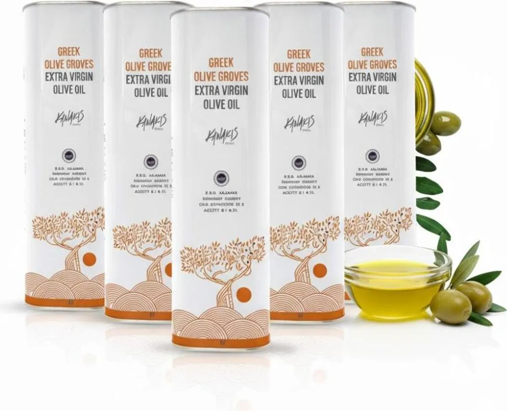 Kanakis Olive oils - Cold-pressed - 5 x 1 liter - Harvest 2025/26 - Pressed from black olives - Extra virgin olive oil - Greece 5000 ml