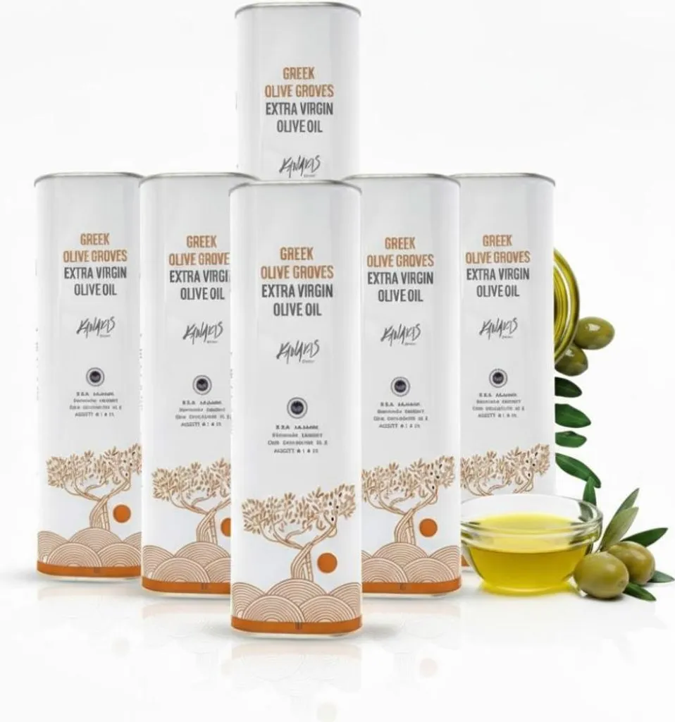 Kanakis Olive oils - Cold-pressed - 6 x 1 liter - Harvest 2025/26 - Pressed from black olives - Extra virgin olive oil - Greece 6000 ml