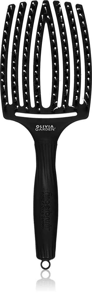 Olivia Garden Fingerbrush Combo large flat brush with nylon and boar bristles