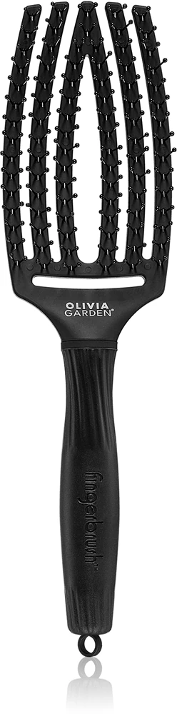Olivia Garden Fingerbrush Double Bristles Flat brush for easy combing of the hair
