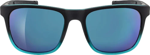 Adult sunglasses, black with light blue frame, blue tinted lenses, 1 pc.