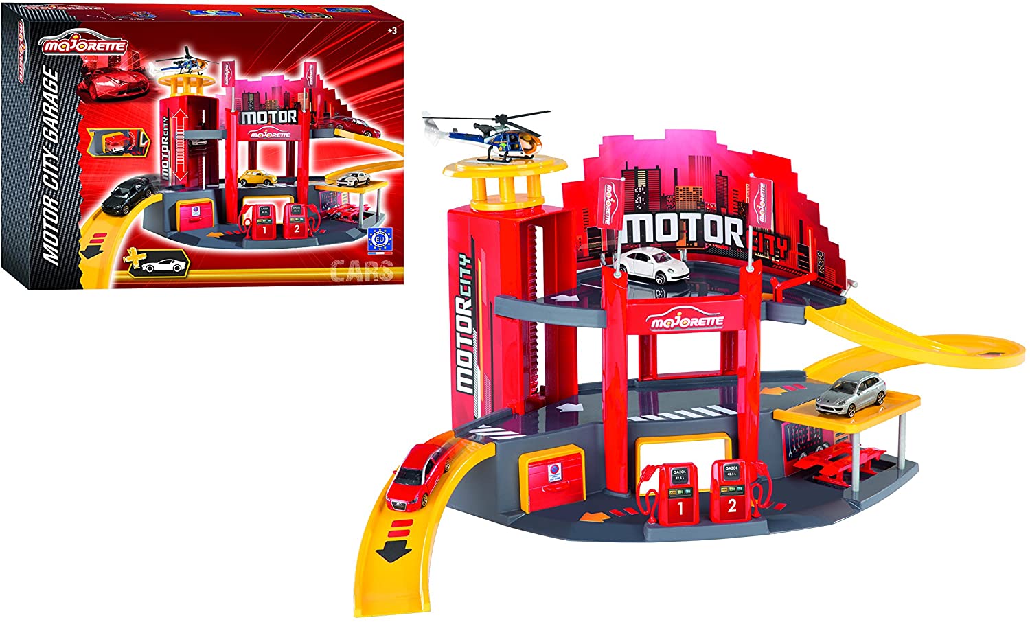 Majorette 212058211 - Motor City With 1 Car, Parking Garage