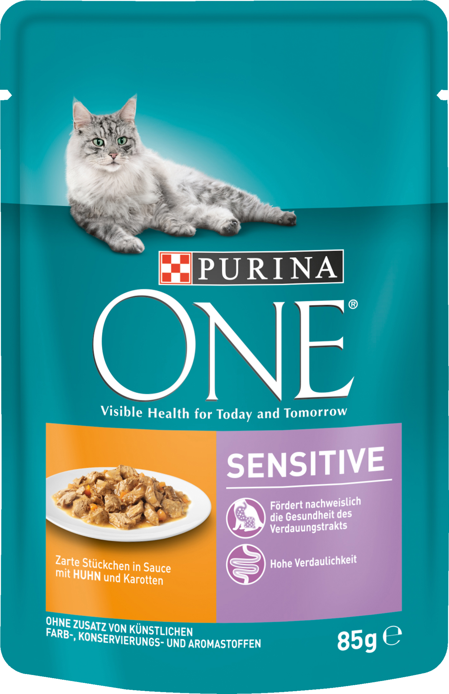 Purina One sensitive delicate piece in sauce with chicken & carrots