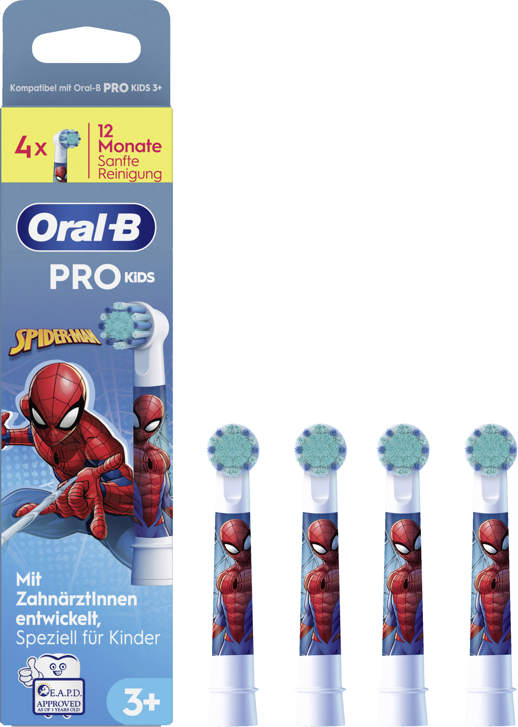 Oral-B PRO Kids Spiderman Brush Heads (4-pack)