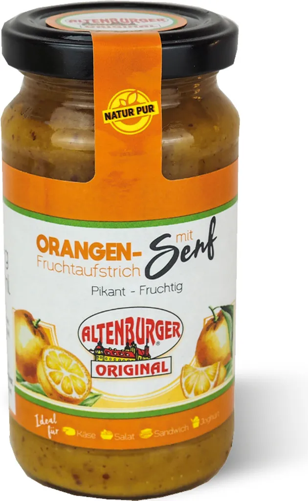 Altenburger Senf & Feinkost GmbH Orange Fruit Spread with Mustard, 240 g/190 ml