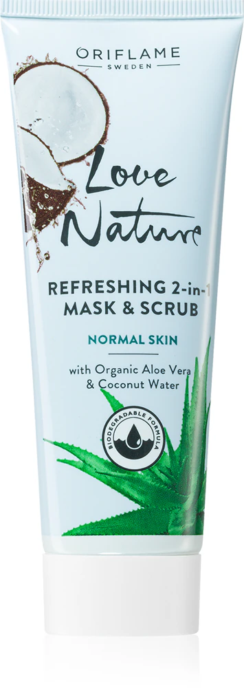 Oriflame Love Nature Aloe Vera & Coconut Water peeling and mask with a refreshing effect