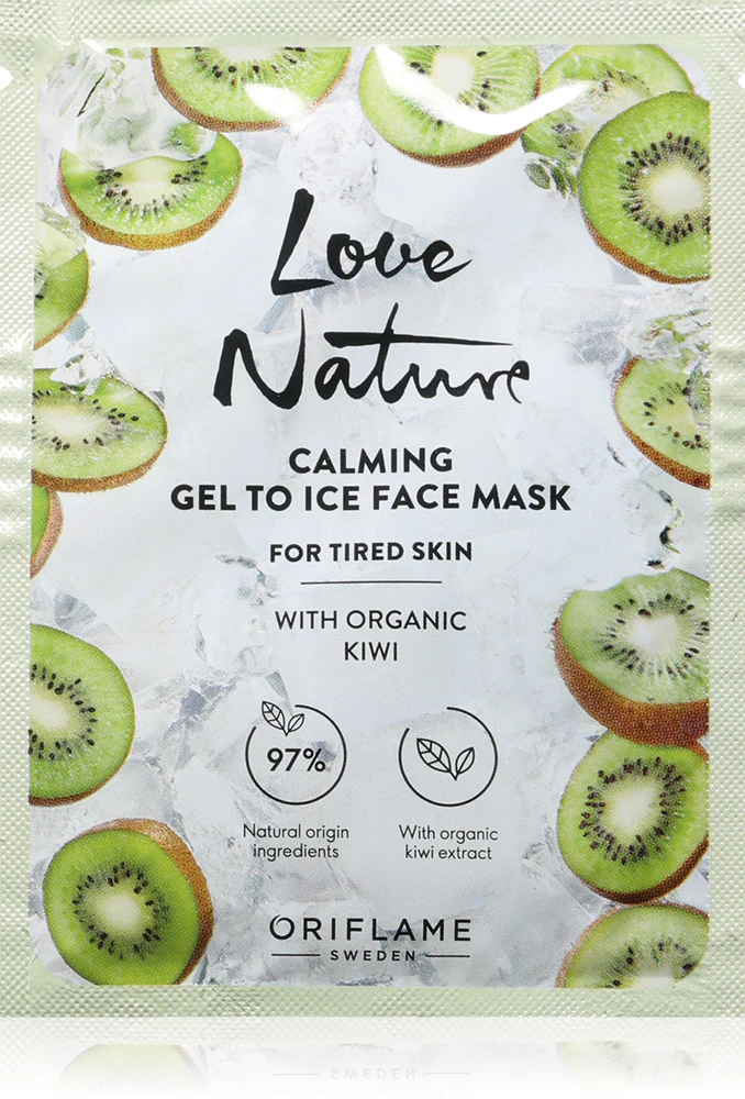 Oriflame Love Nature Gel To Ice Organic Kiwi soothing skin mask for tired skin