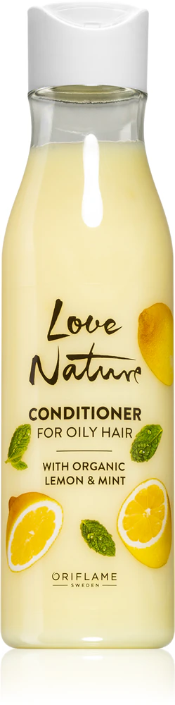 Oriflame Love Nature Organic Lemon & Mint light conditioner for oily hair
