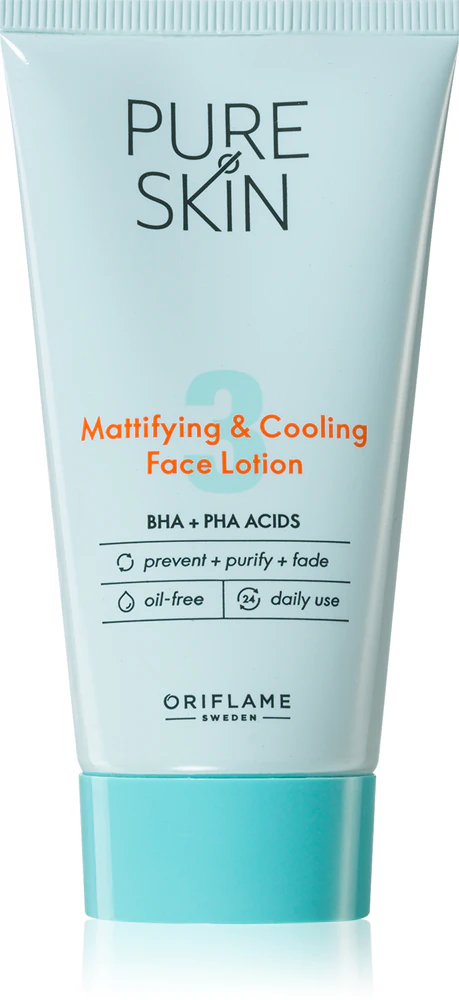 Oriflame Pure Skin facial lotion with a calming effect