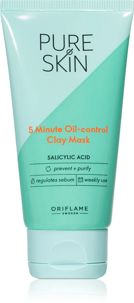 Oriflame Pure Skin purifying facial mask with clay minerals to target skin imperfections
