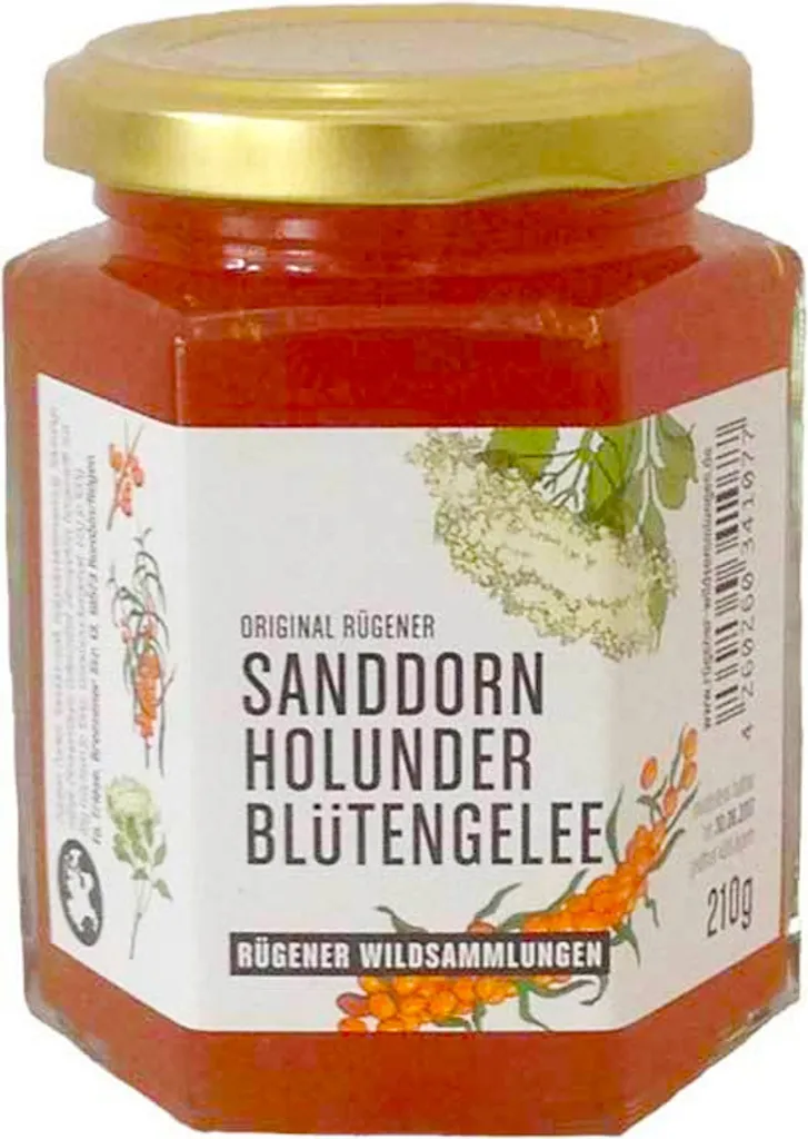 Rügener Wildsammlungen Original Rügen sea buckthorn elderflower jelly (vegan)