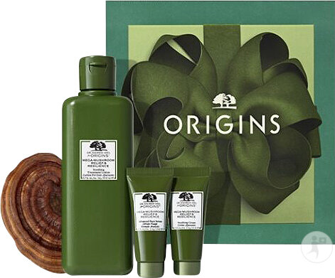 Origins Gift Box Mega-Mushroom Trio Soothing And Strengthening Essentials 3 Products