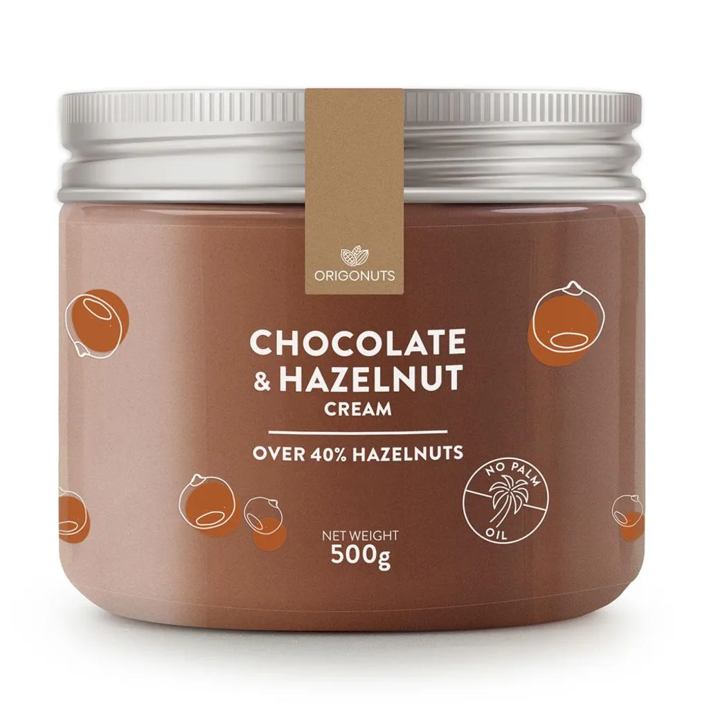 ORIGONUTS, Hazelnut Cream, Nut & Cocoa Spread, Chocolate Spread, 500 g