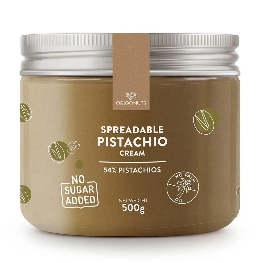 Origonuts, Pistachio Paste 54% Pistachios, Pistachio Cream, Sugar-Free, 500 g