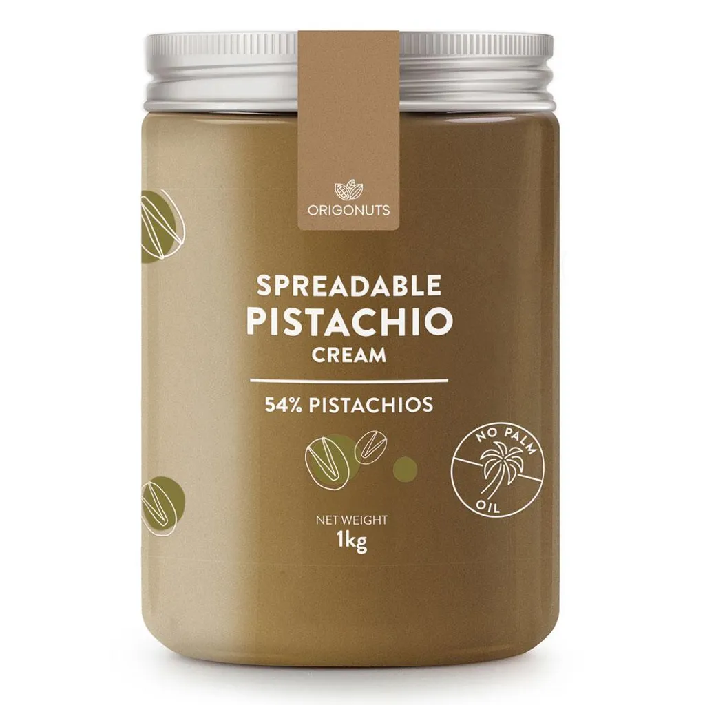 ORIGONUTS, Pistachio Paste 54% Pistachios, Pistachio Cream, Pistachio Butter, 1 kg 1000g