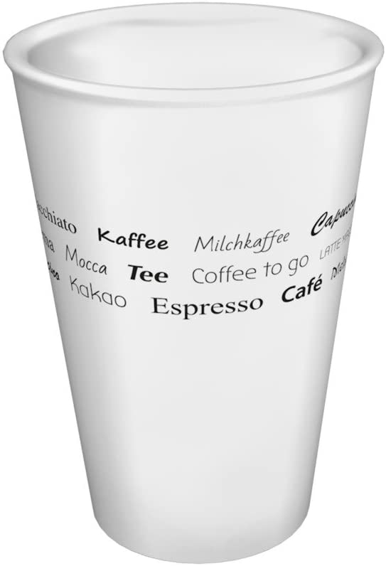 \'ORNAMIN Coffee Selection 400 ml White | High-Quality, Robust Travel Coffee Mug Plastic for Home and unterwegs| Sustainable Reusable Cups also for Iced Tea Cocktail Smoothie and Hot Drinks Ökobecher Party Cups, Biobecher, Coffee Mug