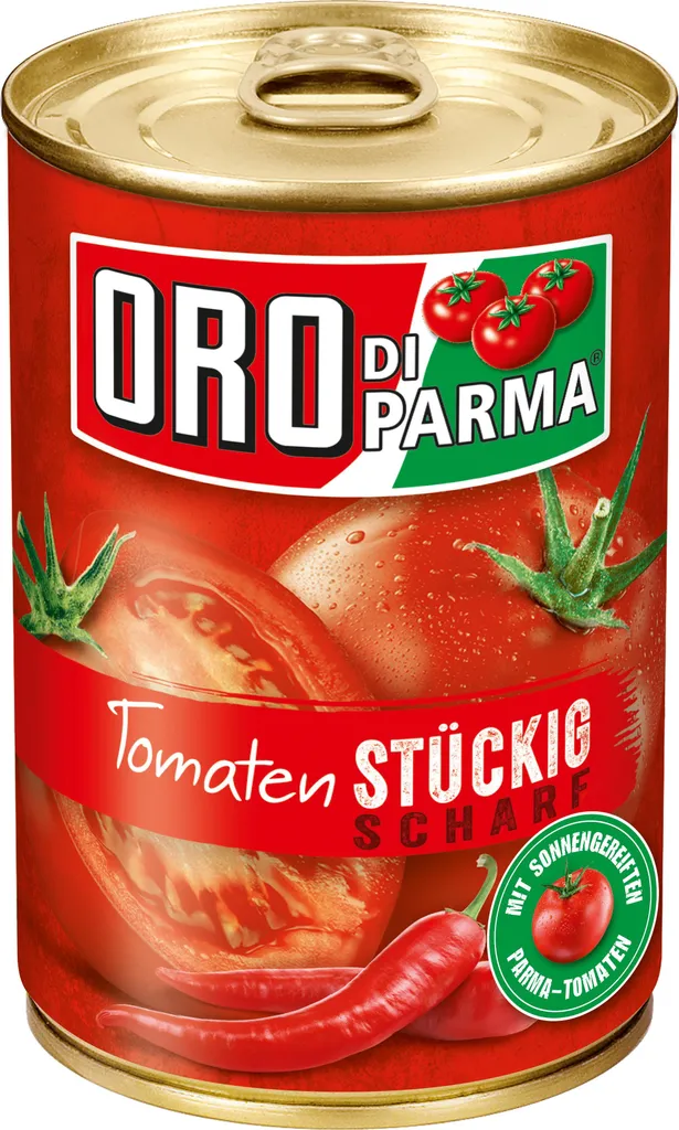 Hengstenberg Oro di Parma peeled diced tomatoes, hot, in a 400g can 400g