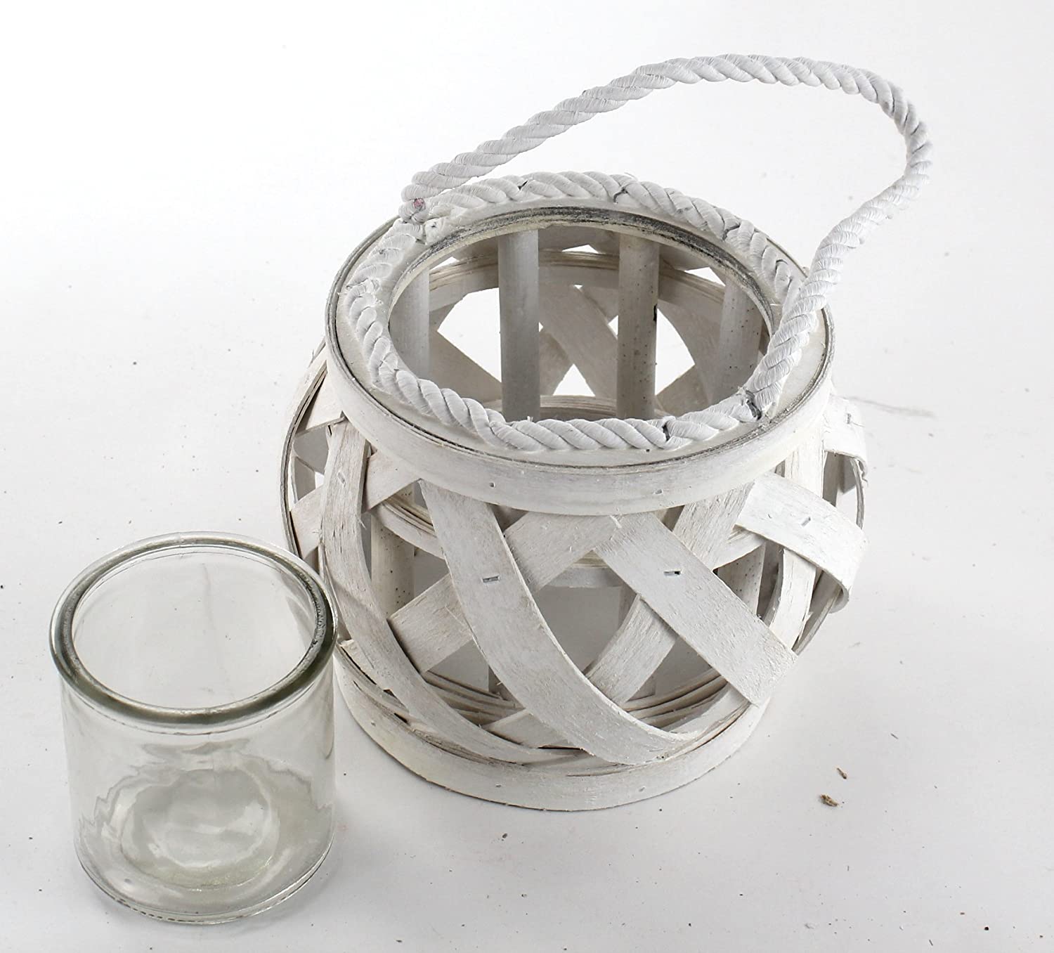 Decoline Wooden Lantern with Rope Handle 1 Piece Small
