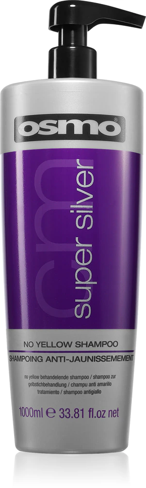 Osmo Super Silver Silver Shampoo neutralizes yellow discoloration