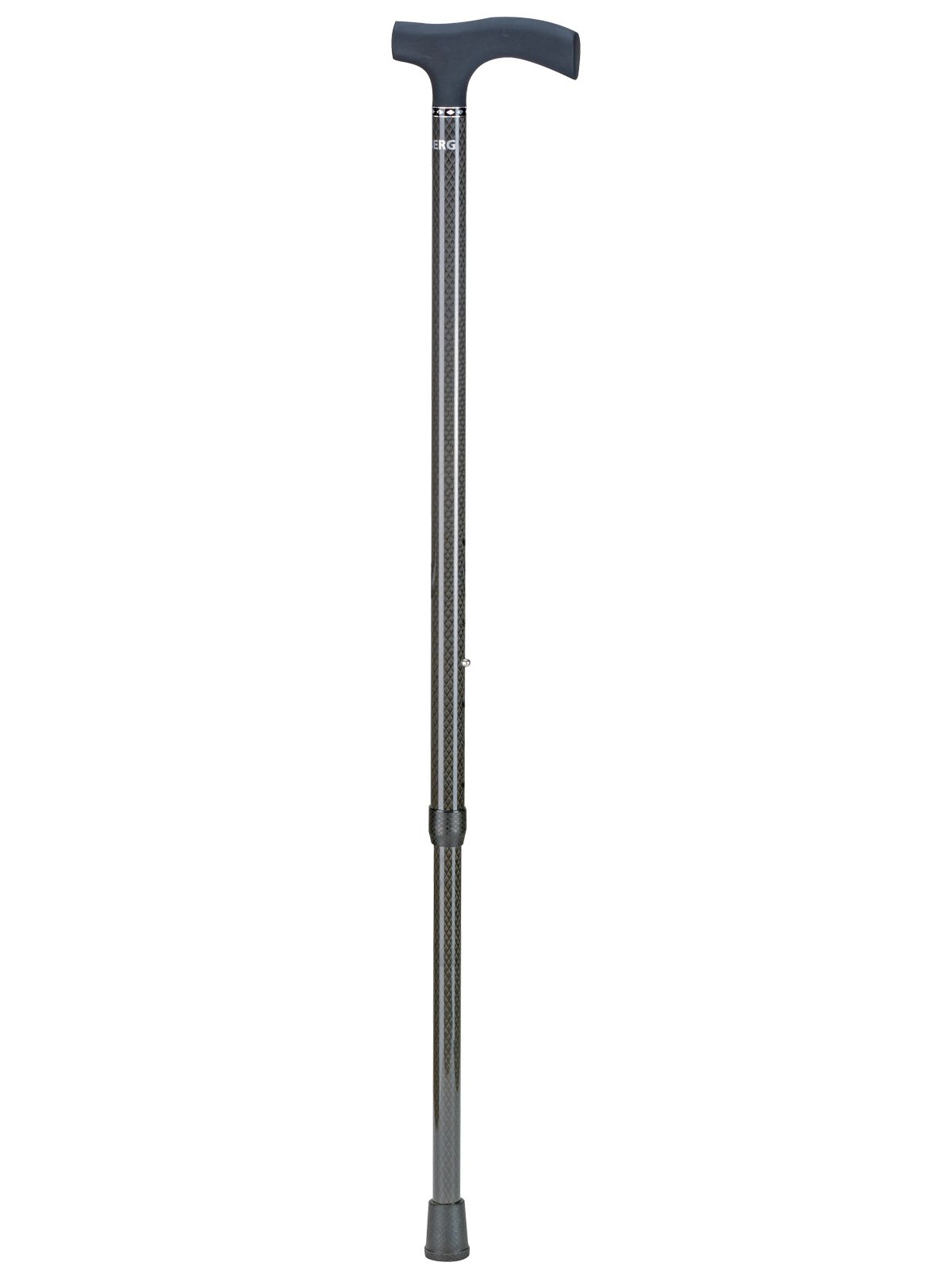 Ossenberg Carbonstock with Fritz handle – adjustable walking stick with diamond pattern, up to 120 kg