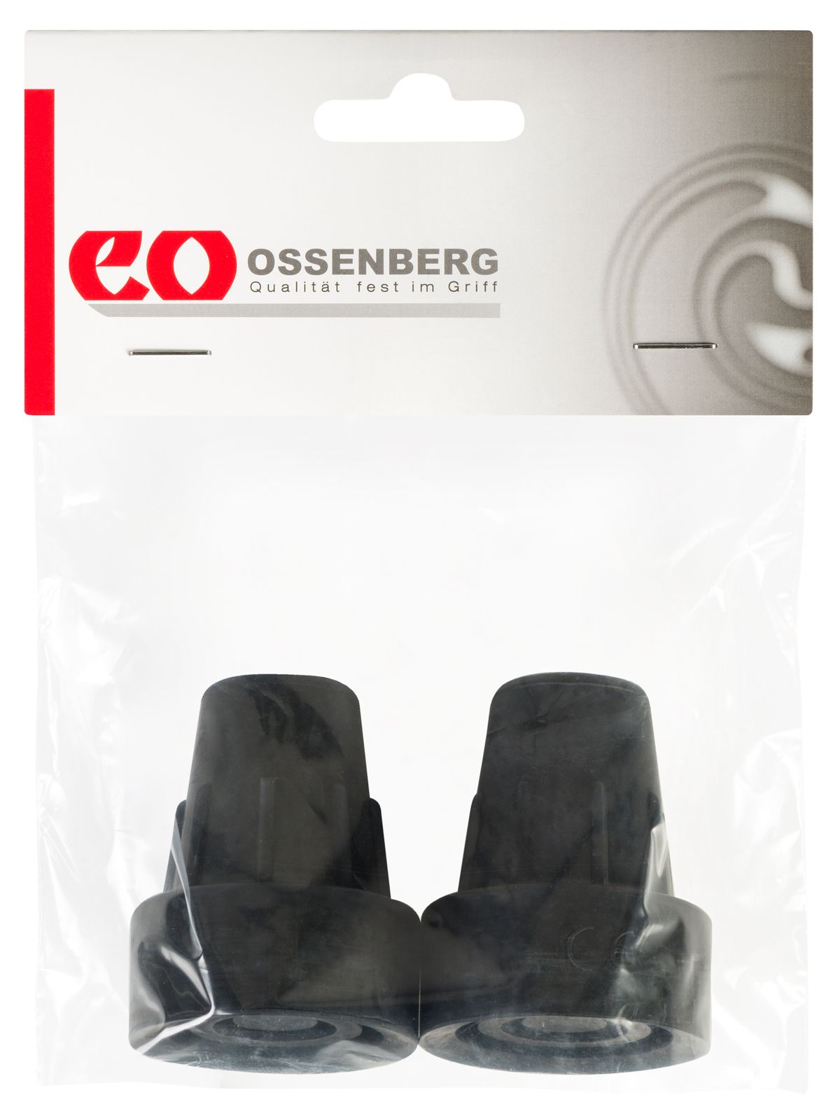 Ossenberg rubber capsule 16 mm – steel insert – black – pack of 2