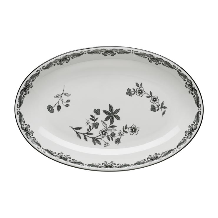 rorstrand Ostindia black served plate oval 22 x 33cm