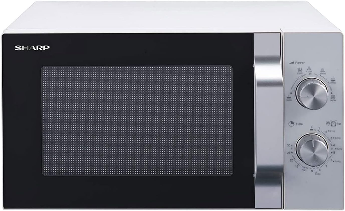 Sharp R204WA 20L 800W 6 Power Levels 30 Minutes to 00 Seconds Timer - White
