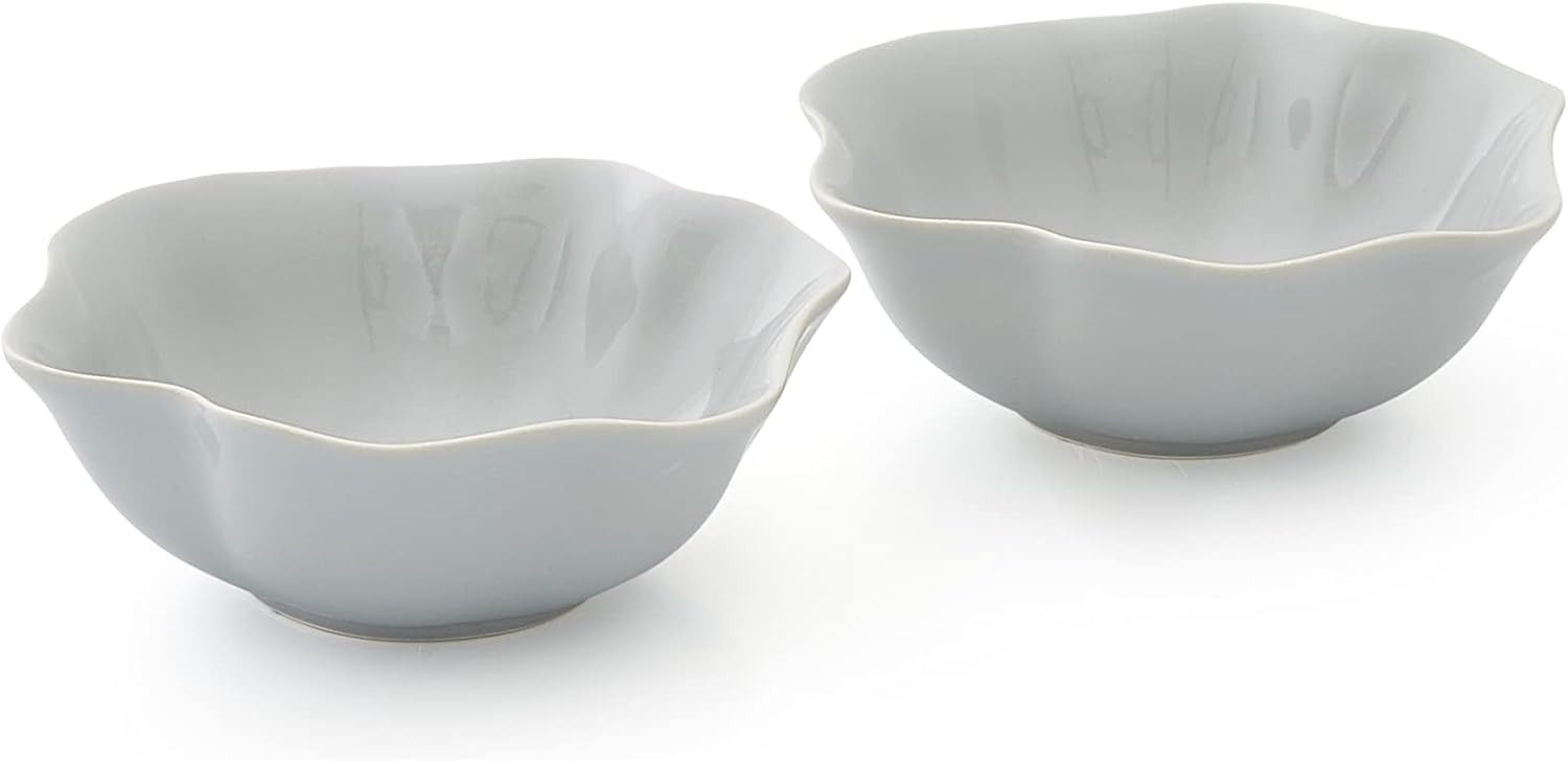 Portmeirion Sophie Conran 14cm Small Floral Serving Bowl, Set of 2, Grey
