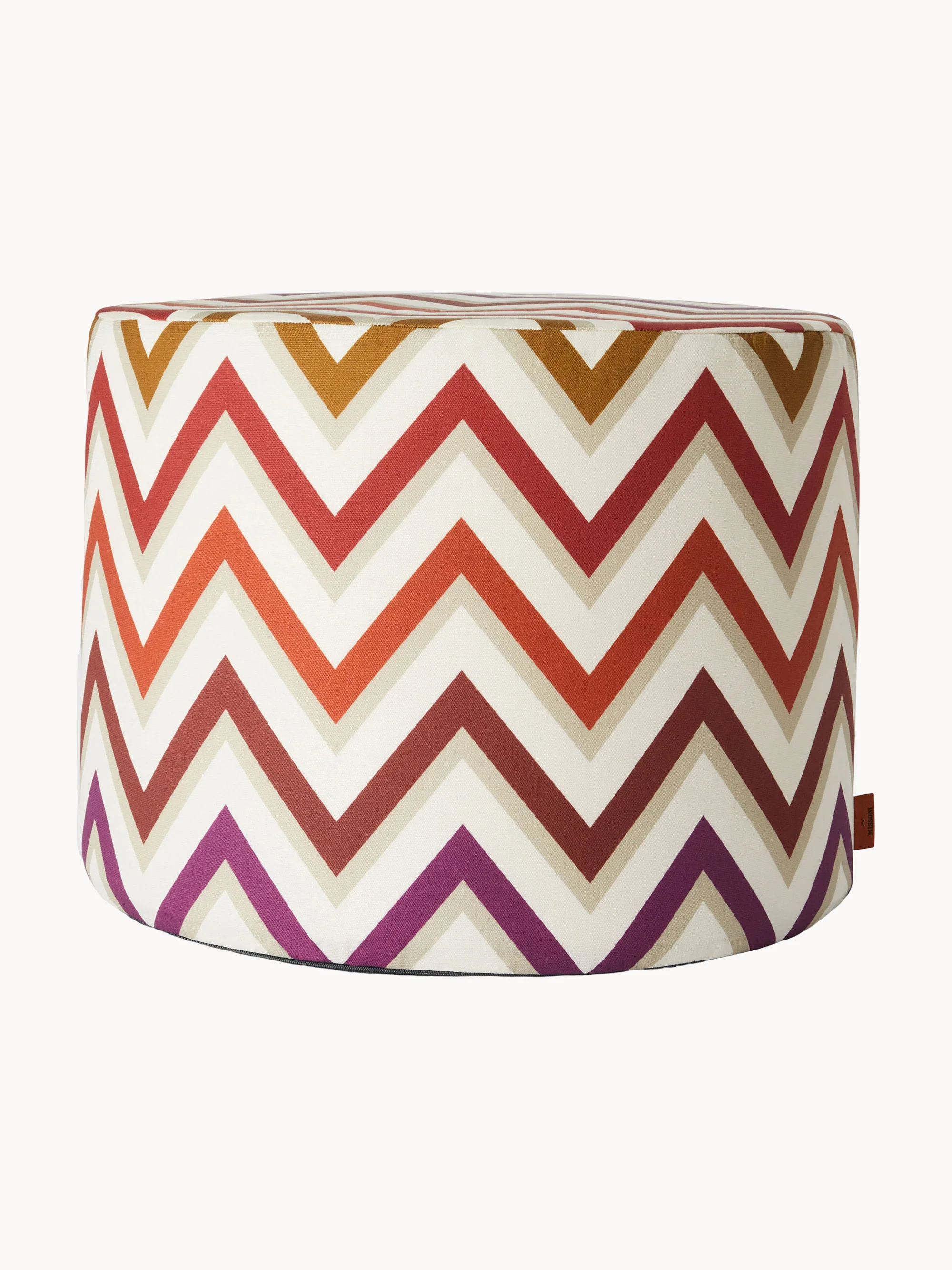 Missoni Outdoor-Pouf Watamu, Red and purple tones, off-white