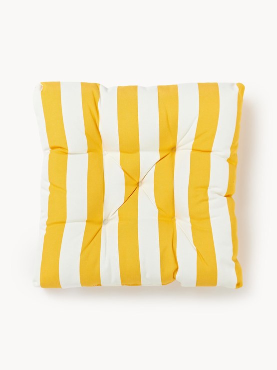 Westwing Collection Cosby outdoor seat cushions, set of 2 - White, lemon yellow
