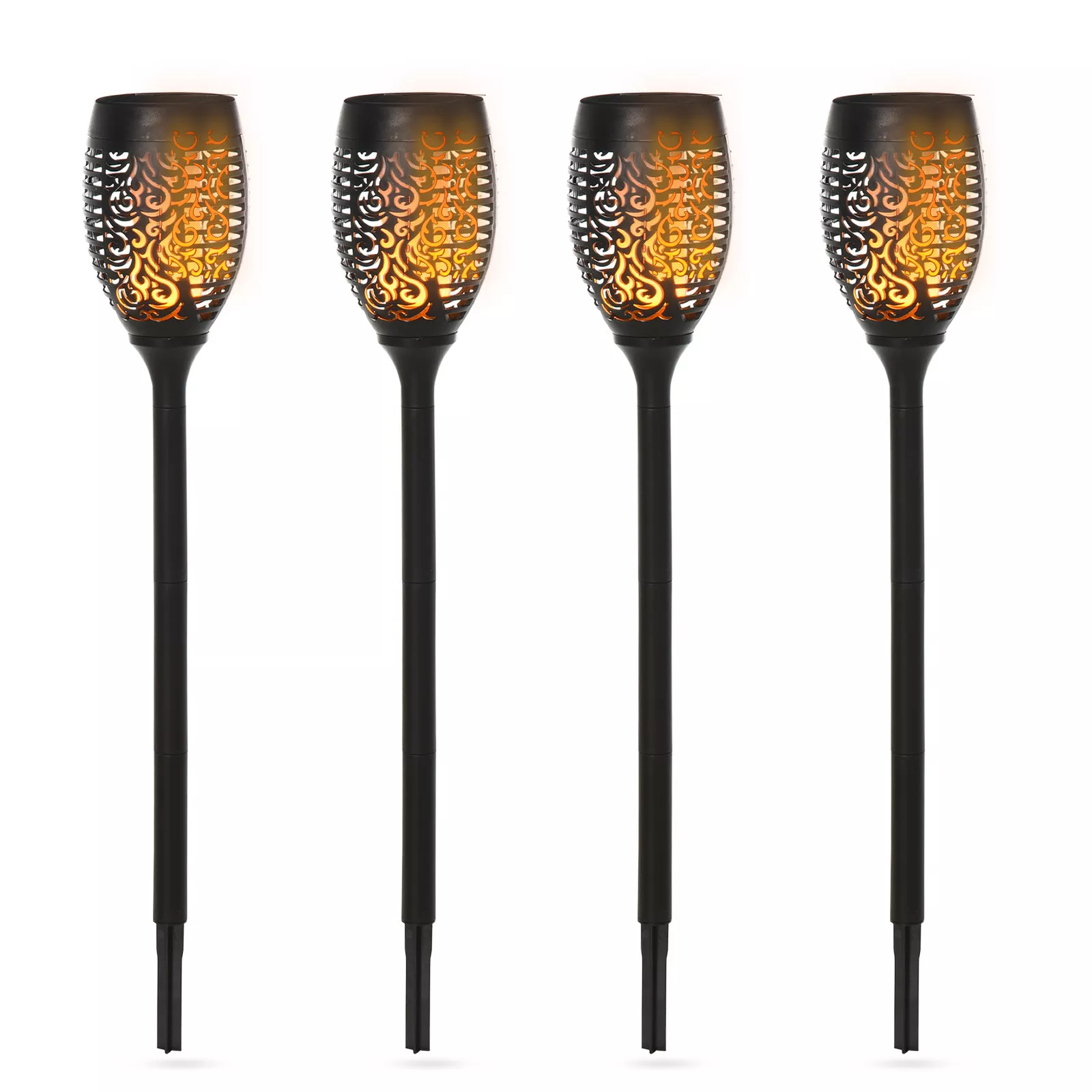 Outsunny solar light, black, plastic