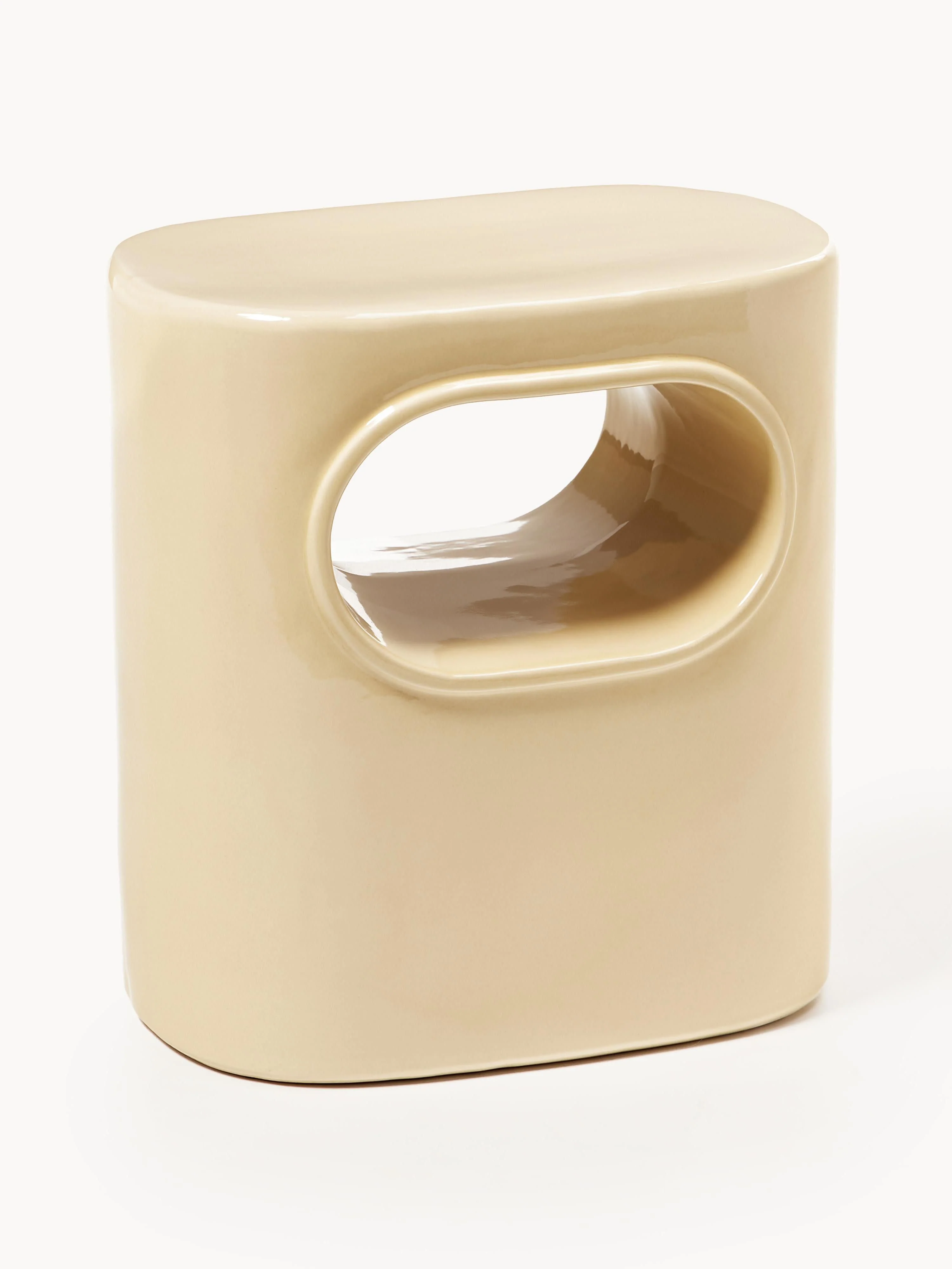 HKliving Oval side table Space, Light beige