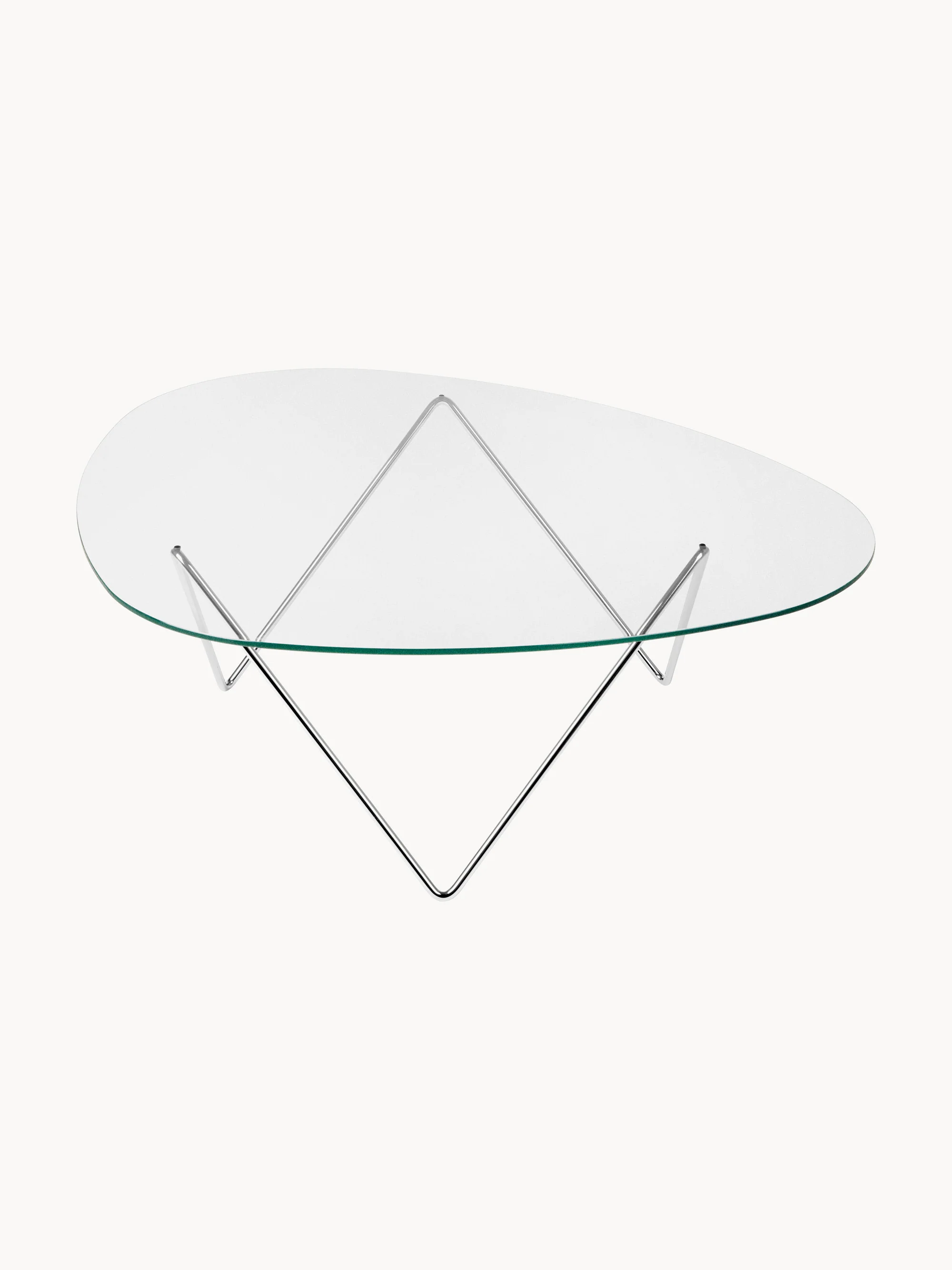 gubi Oval coffee table Pedrera with glass top