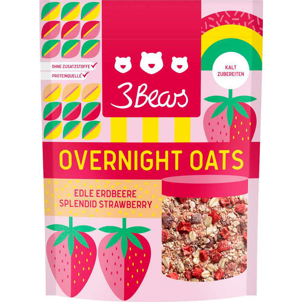 3Bears Overnight oats, fine strawberries