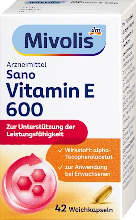 Mivolis Sano Vitamin E 600, soft capsules, 42 capsules