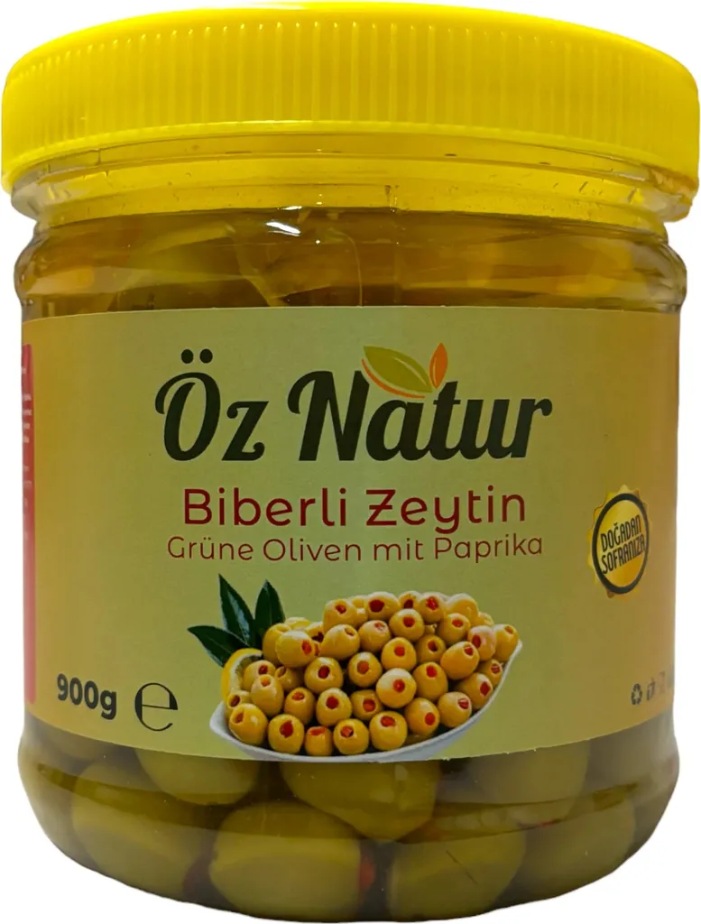 Öz Natur | Stuffed Green Olives with Red Pepper 1kg 1000g