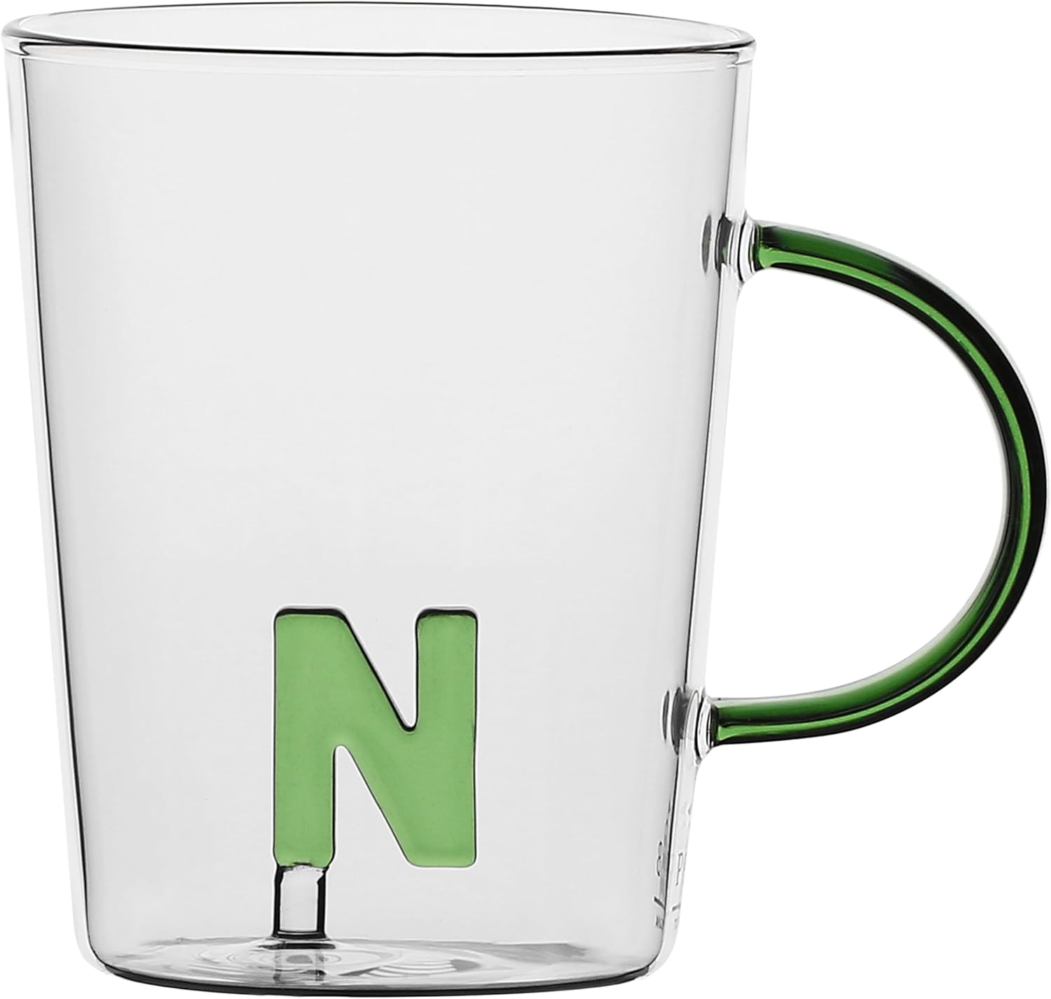 LA PORCELLANA BIANCA - Allalettera Collection Letter \'N\' Borosilicate Glass Mug Capacity 400 ml
