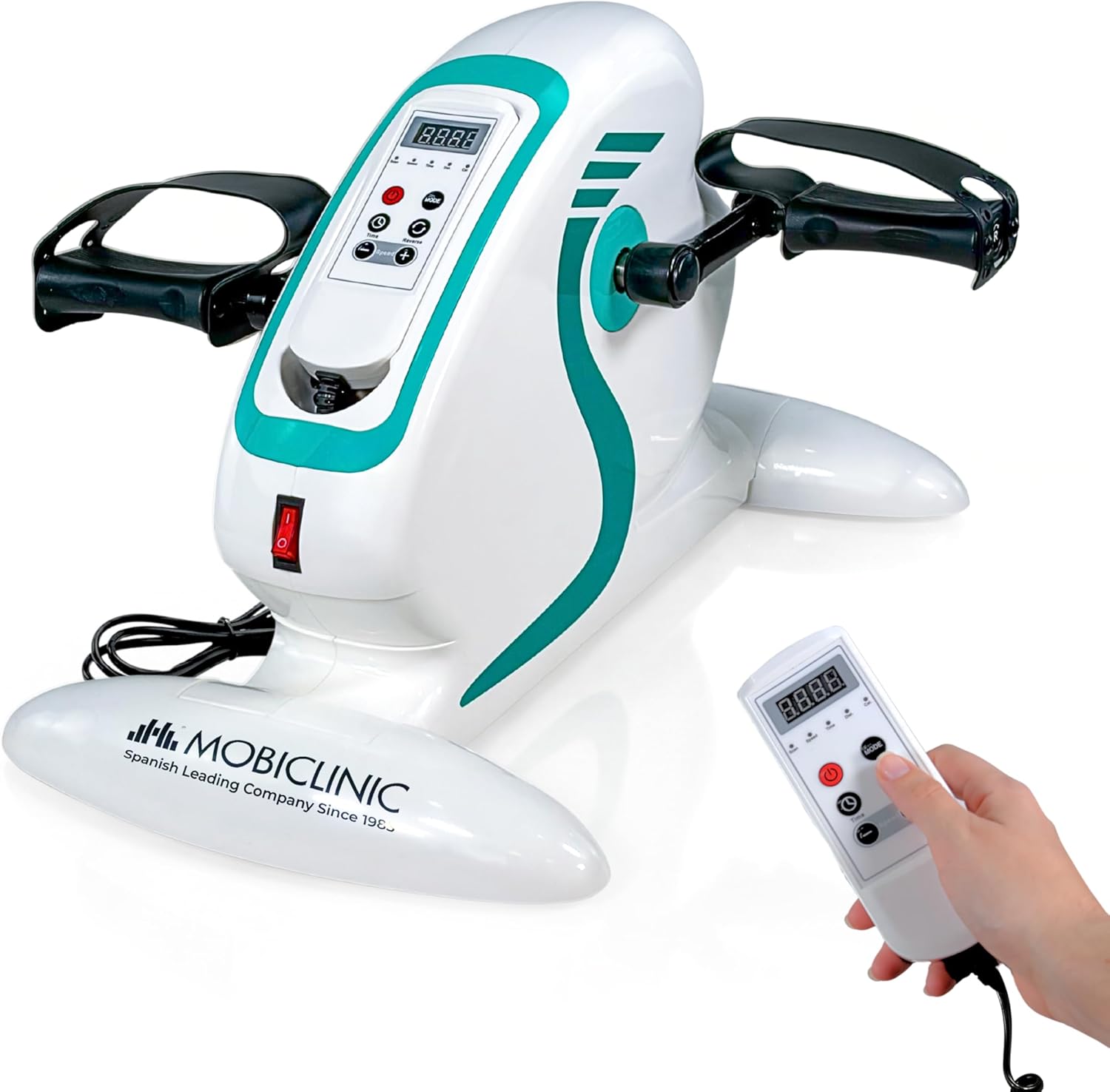Mobiclinic Store Mobiclinic, Pedal Exerciser, 12 Speed ​​Levels Pedal Assist, Bi-Directional, Multifunction Display, Timer, for Legs and Arms, Mini Bike, Pista