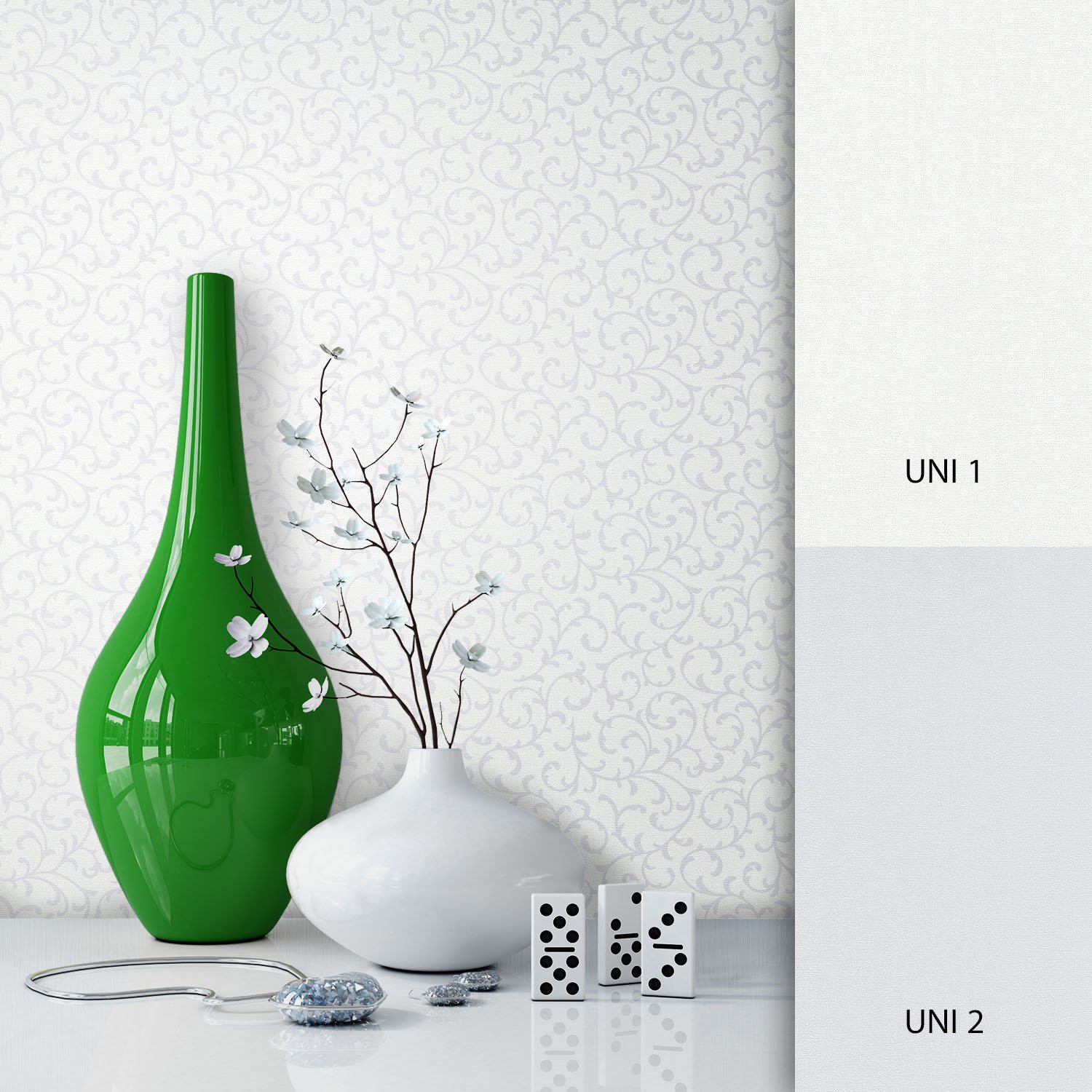 Newroom Design Newroom Flower Wallpaper Grey Non-Woven Wallpaper Modern Design Look Includ