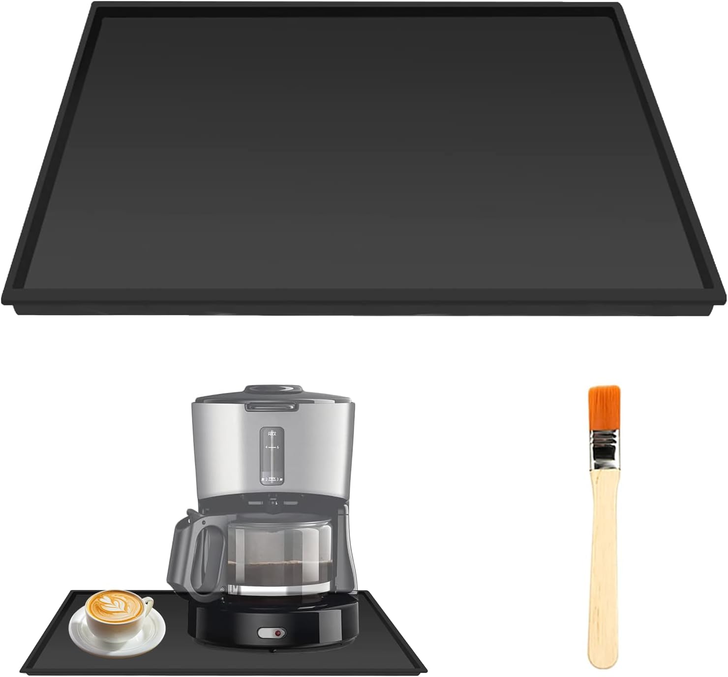 HOMURY Fully Automatic Coffee Machine Silicone Underlay Leak-Proof Mat 48 x 30 cm Silicone Mat Under Coffee Machine Mat for Coffee Machine Non-Slip Underlay Coffee Machine Barista Accessories
