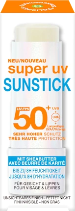 Garnier  Ambre Solaire Sun stick face & lip care super UV with shea butter, SPF 50, 9 ml