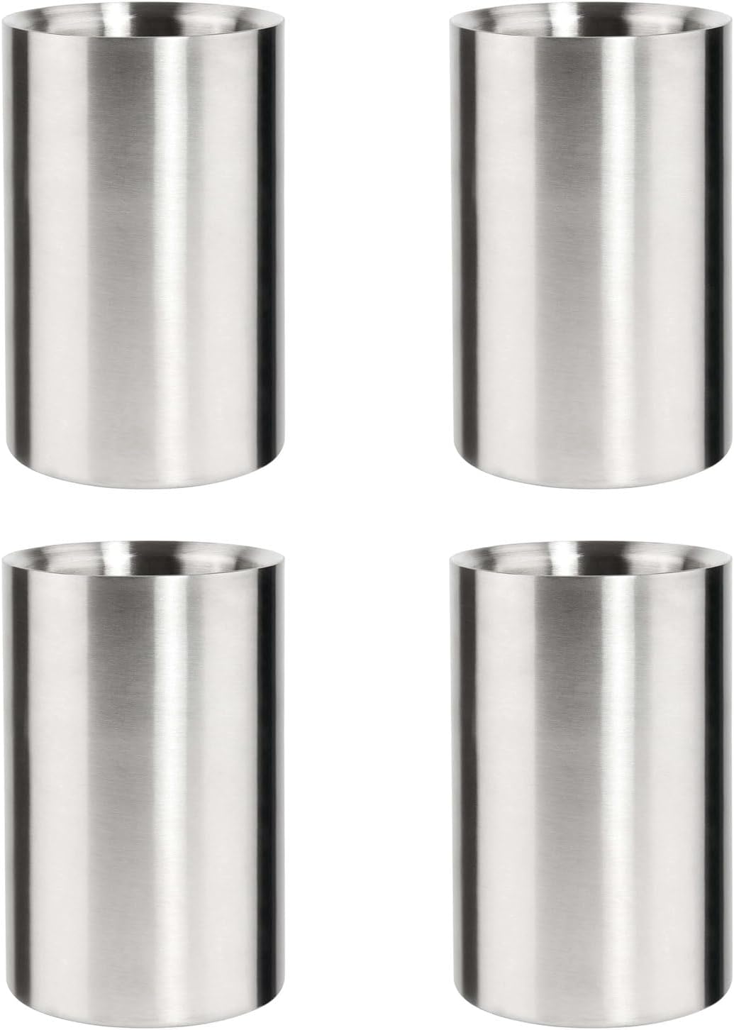 4x Wine Coolers Stainless Steel Double-Walled Height 18 cm Diameter 12.2 cm Champagne Cooler Wine Bottle Cooler