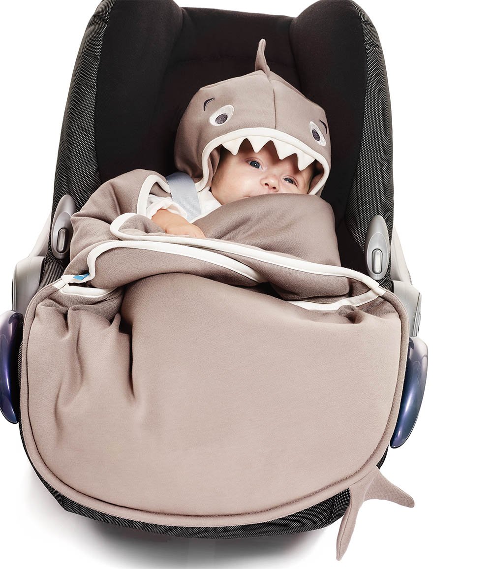 Wallaboo Universal Swaddling Blanket for Baby Seat, Car Seat, for Prams, Buggies, Cots, Beautiful Flower Shape, Cotton, 90 x 70 cm, 0-12 Months, Colour: Taupe