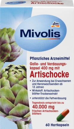Mivolis Bile and digestive capsule 400 mg with artichoke, 60 pcs
