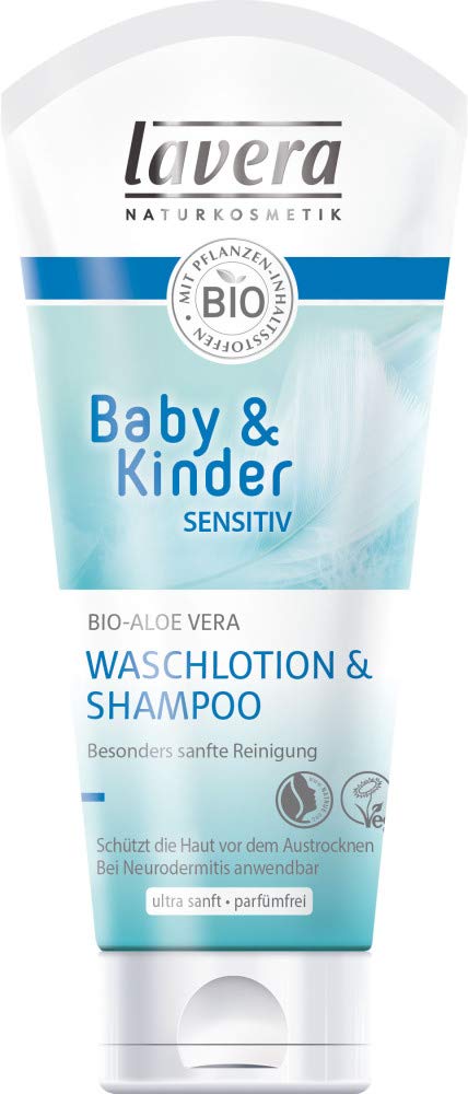 Lavera Organic Baby & Children Sensitive Wash Lotion & Shampoo (6 x 200 ml)