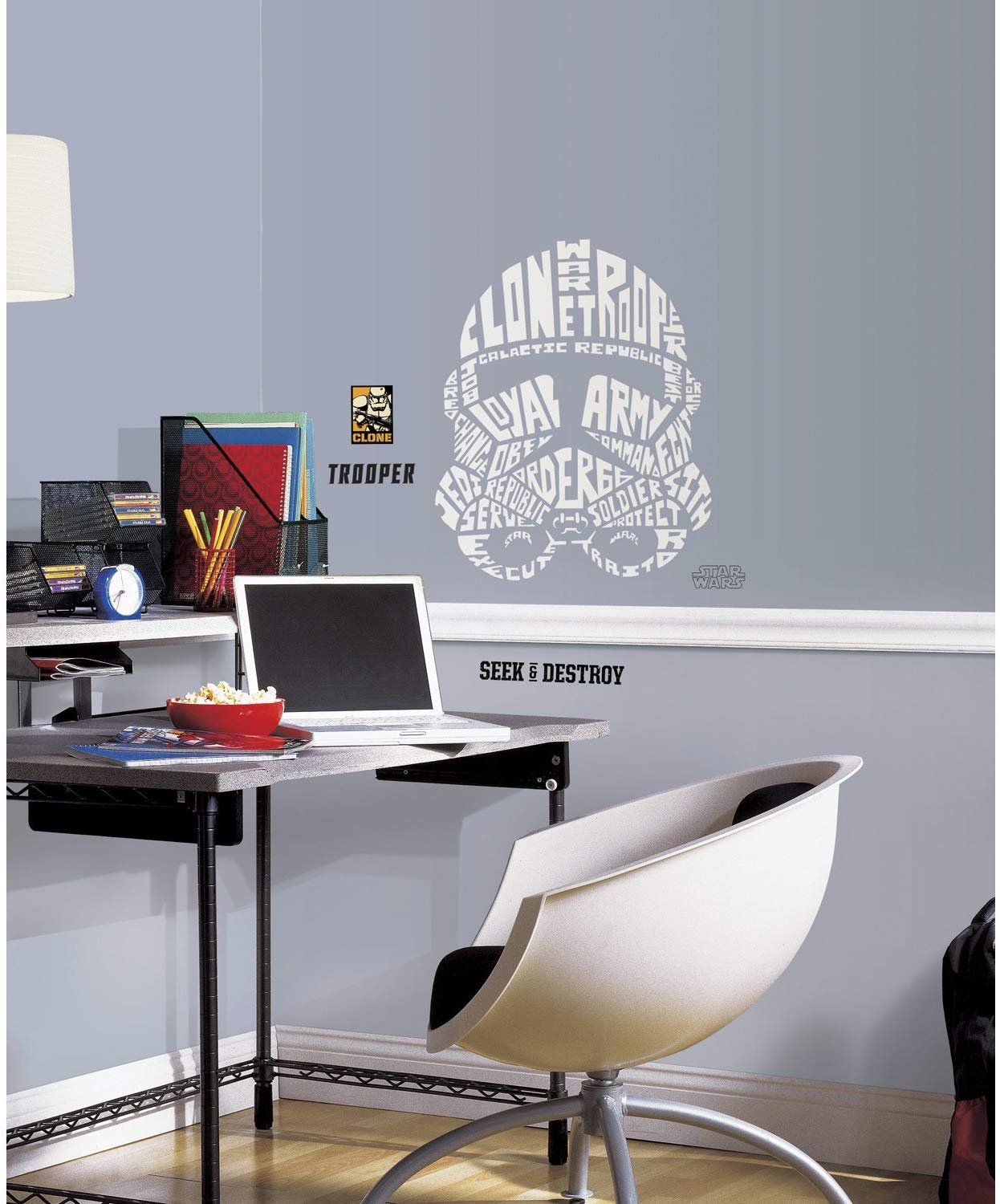 RoomMates Star Wars Typographic Clone Trooper Peel and Stick Giant Wall Dec
