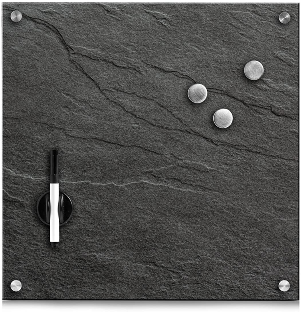 Zeller 11688 Memo Board Slate Glass Anthracite