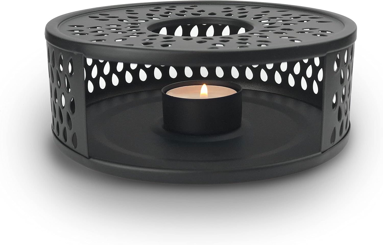 Creano Black Tea Warmer Stainless Steel with Tea Light Holder - Tea Cozy - Stable Does Not Rattle - Rechaud Suitable for All Teapots