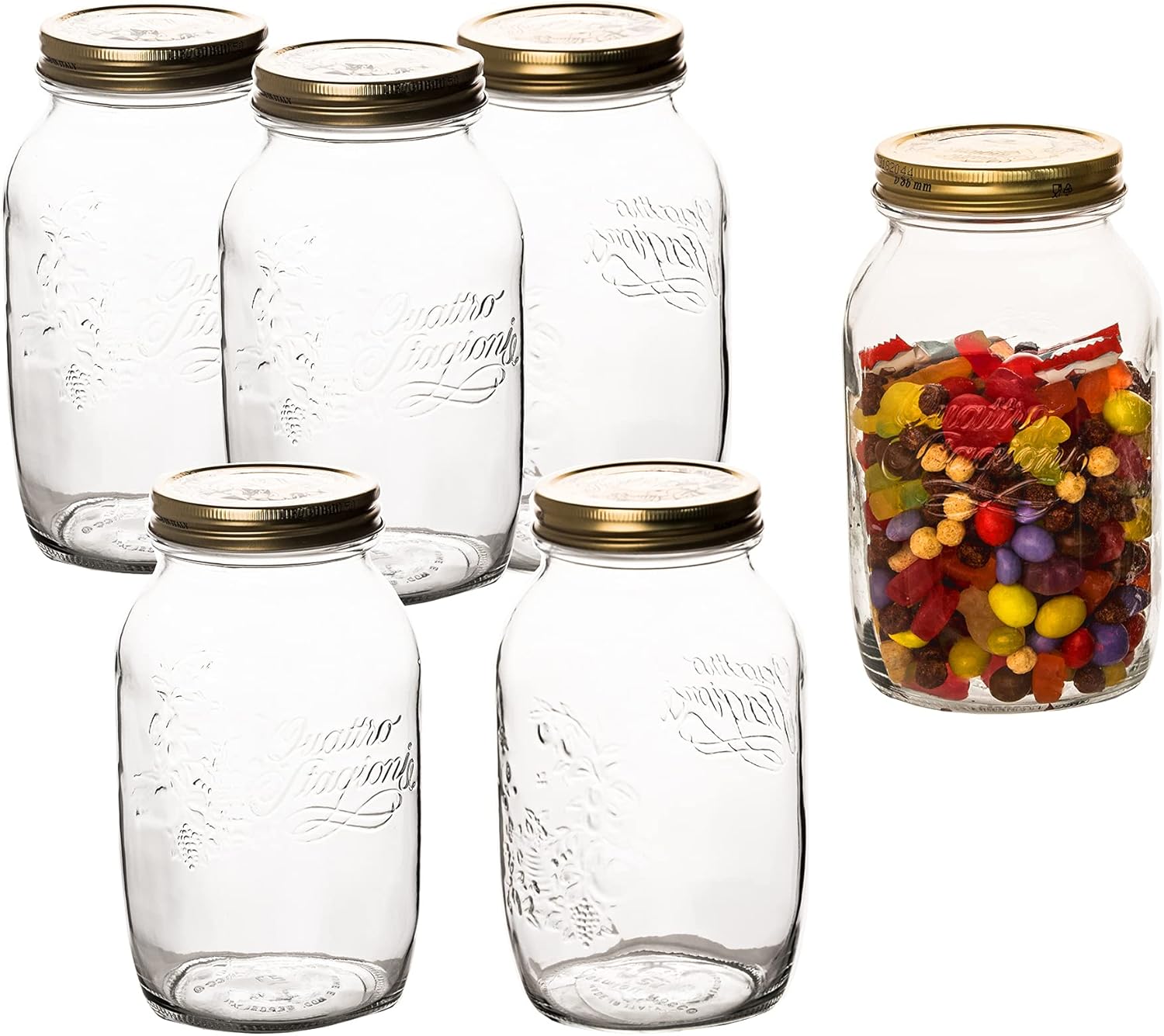 Bormioli Quattro Stagioni Preserving Jars 1.50 Liters Pack of 6