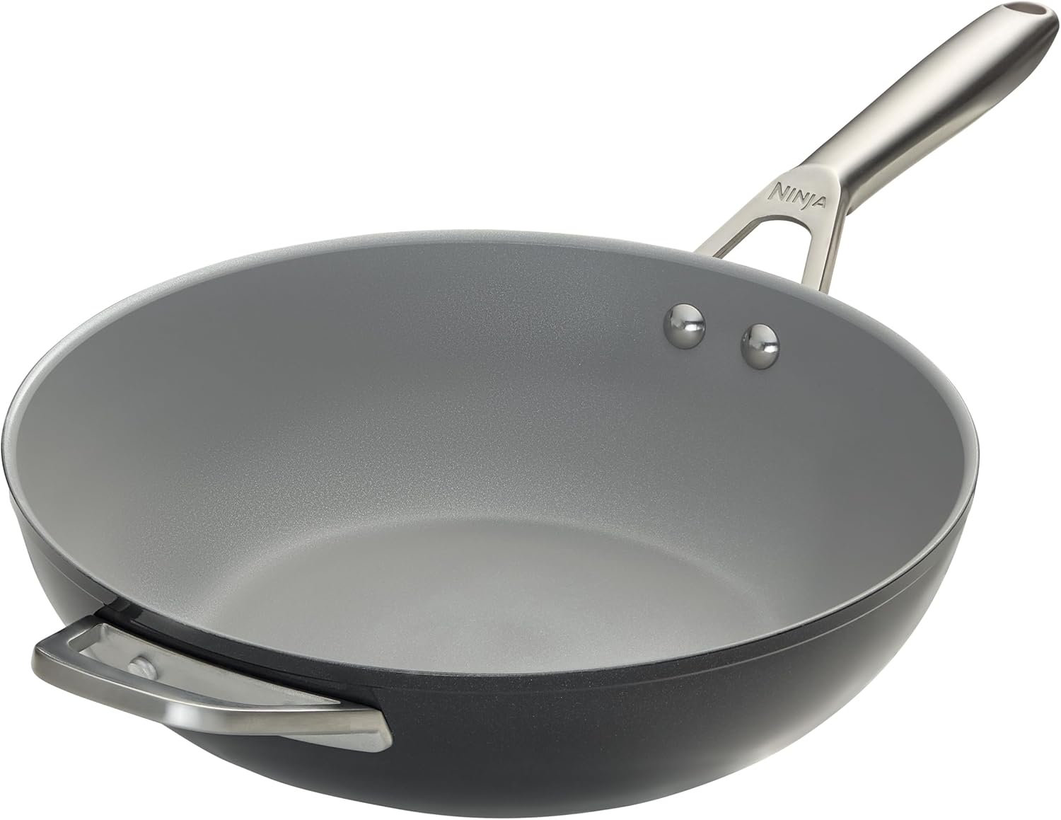 Ninja ZEROSTICK Ceramic Pro Wok, 28 cm, Scratch Resistant, PTFE Free, Compatible with All Hobs, Black CW30928UK